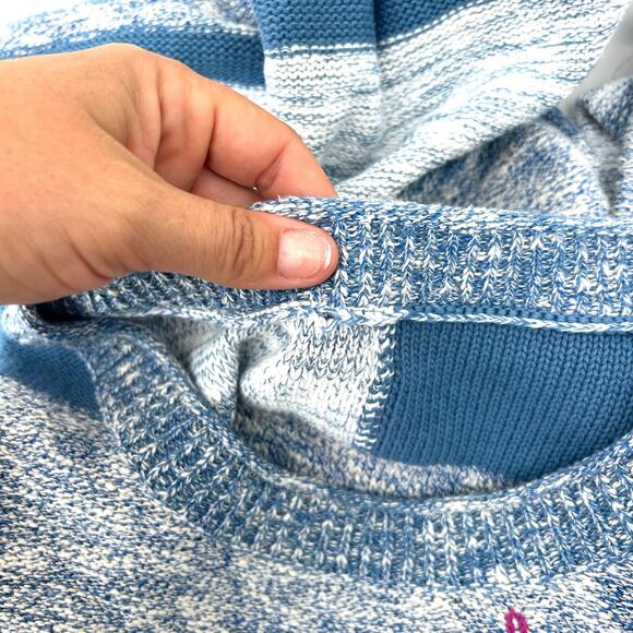 Sundance Danser au Soleil Knit Sweater Blue Pullover Cotton Jumper Medium - Picture 7 of 10